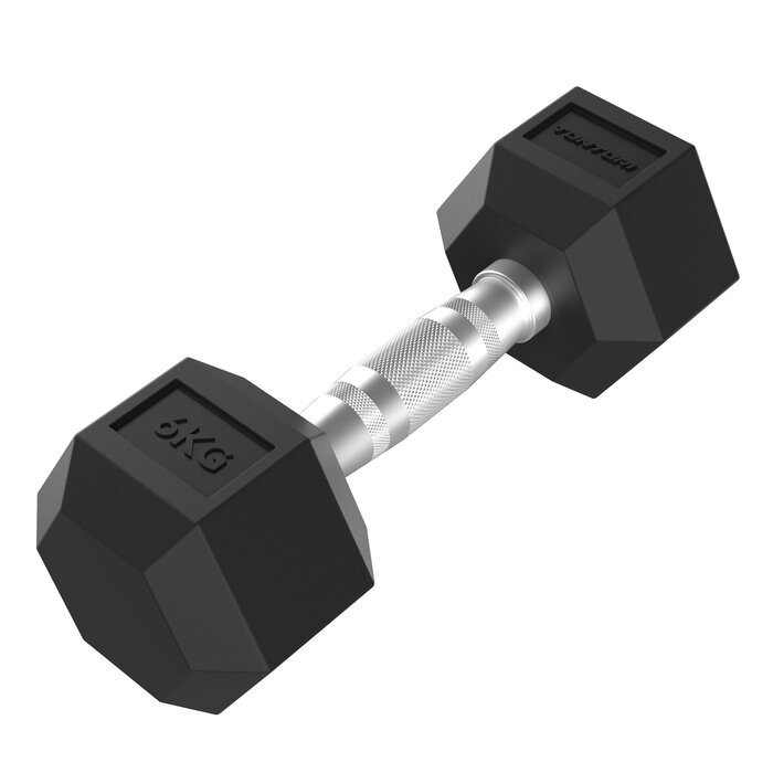 Platinum Hex Rubber Dumbbell