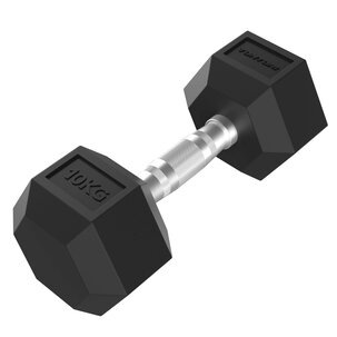 Platinum Hex Rubber Dumbbell, 10 kg