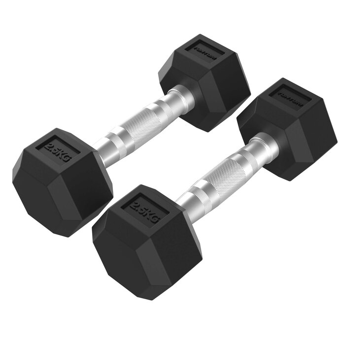 Platinum Hex Rubber Dumbbell