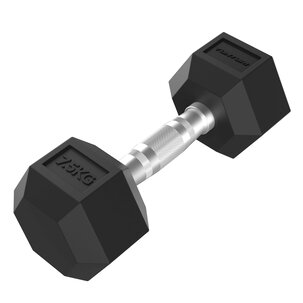 Platinum Hex Rubber Dumbbell, 7,5 kg