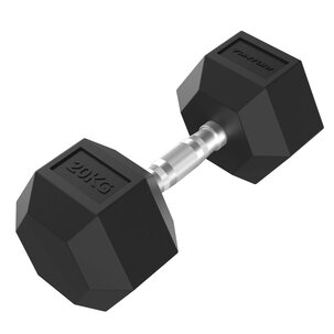 Platinum Hex Rubber Dumbbell, 20 kg