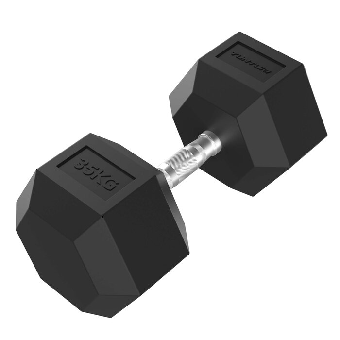 Platinum Hex Rubber Dumbbell