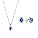 Parte di Me Sorprendimi 925 sterling silver necklace and ear studs gift set with blue zirconia stone