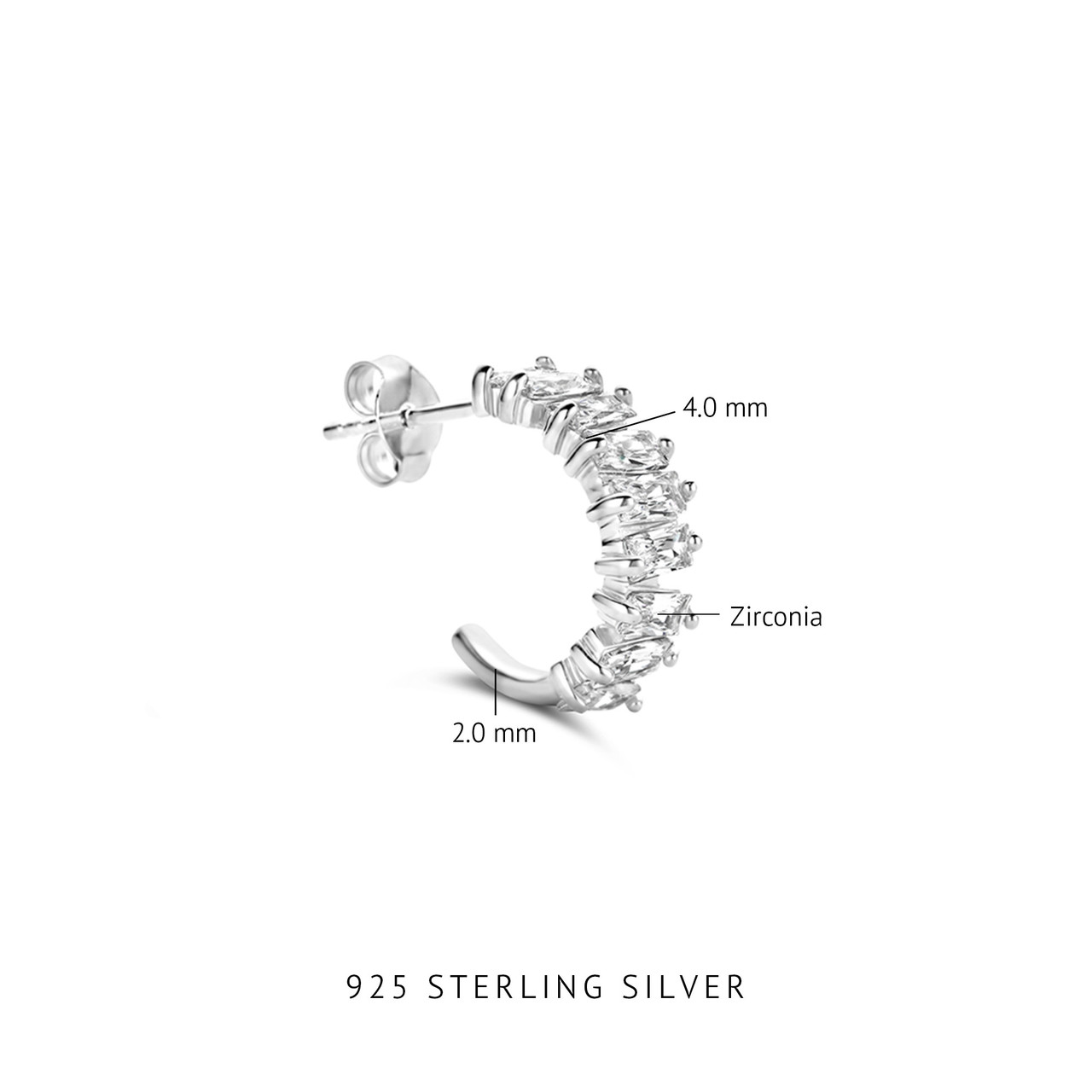 Parte Di PDM36095 925 Sterling Creolen Me - Silber
