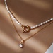 Parte di Me Brioso Cortona Bella 925 sterling silver gold plated pearl necklace with 14 karat gold plating