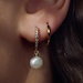 Parte di Me Brioso Cortona Bella 925 sterling silver gold plated hoop earrings with freshwater pearl