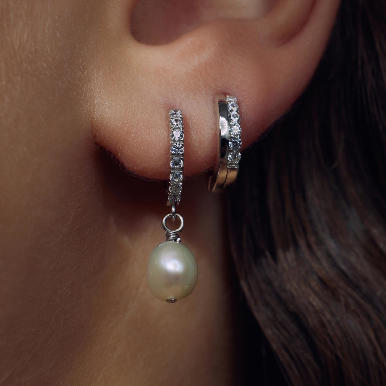 Parte Di Me - 925 sterling silver hoop earrings PDM36131