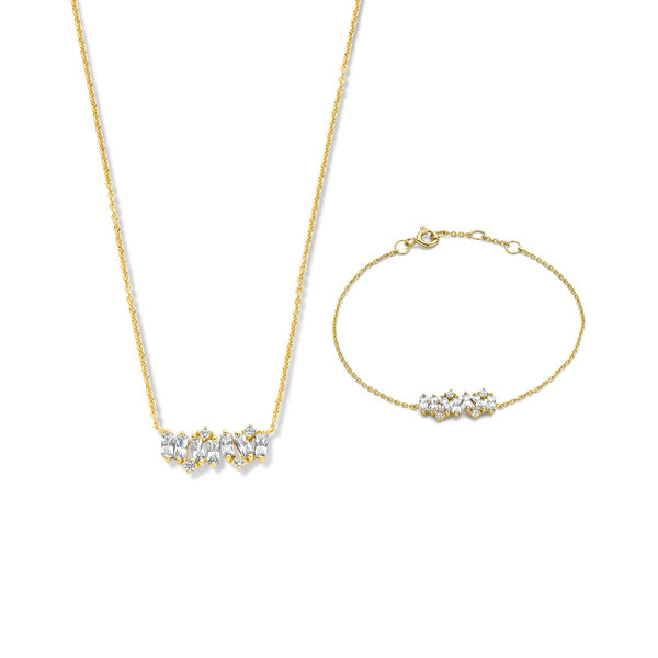 Parte di Me Sorprendimi 925 sterling silver gold plated necklace and bracelet gift set