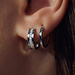 Parte di Me Ponte Vecchio Santa Trinita 925 sterling silver hoop earrings with zirconia stones