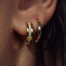 Parte di Me Ponte Vecchio Santa Trinita 925 sterling silver gold plated hoop earrings with zirconia stones