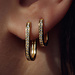 Parte di Me Ponte Vecchio Elina 925 sterling silver gold plated hoop earrings with zirconia stones