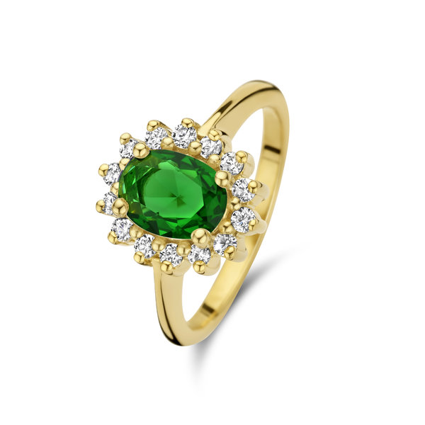 Parte di Me Mia Colore Verdi anello in argento sterling 925 placcate oro