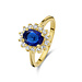 Parte di Me Mia Colore Azure 925 Sterling Silber vergoldete Ring mit blauem Zirkonia Stein