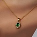 Parte di Me Mia Colore Verdi 925 sterling silver gold plated necklace with green zirconia stone
