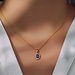 Parte di Me Mia Colore Azure collana in argento sterling 925 placcato oro con pietra zircone blu