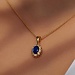 Parte di Me Mia Colore Azure collier en argent sterling 925 plaqué or avec pierre de zircone bleue