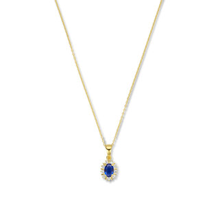 Parte di Me Mia Colore Azure collana in argento sterling 925 placcato oro