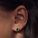 Parte di Me Mia Colore Verdi clous d'oreilles en argent sterling 925 plaqué or avec pierre de zircone verte