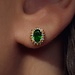 Parte di Me Mia Colore Verdi clous d'oreilles en argent sterling 925 plaqué or avec pierre de zircone verte