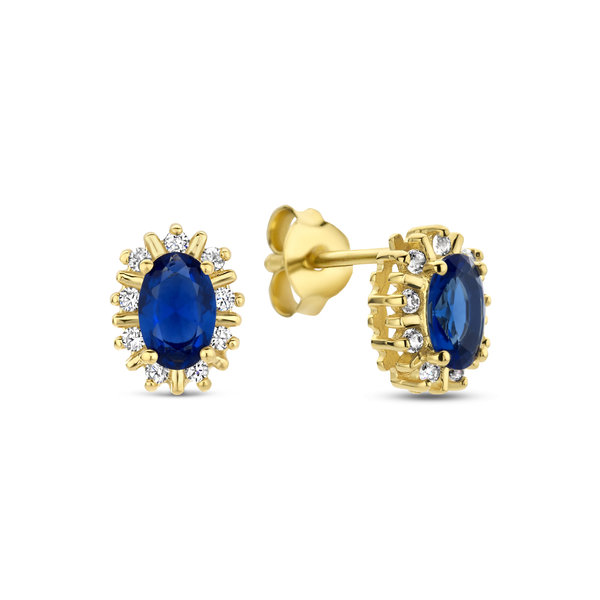 Parte di Me Mia Colore Azure 925 sterling zilveren gold plated oorknoppen