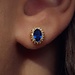 Parte di Me Mia Colore Azure clous d'oreilles en argent sterling 925 plaqué or avec pierre de zircone bleue