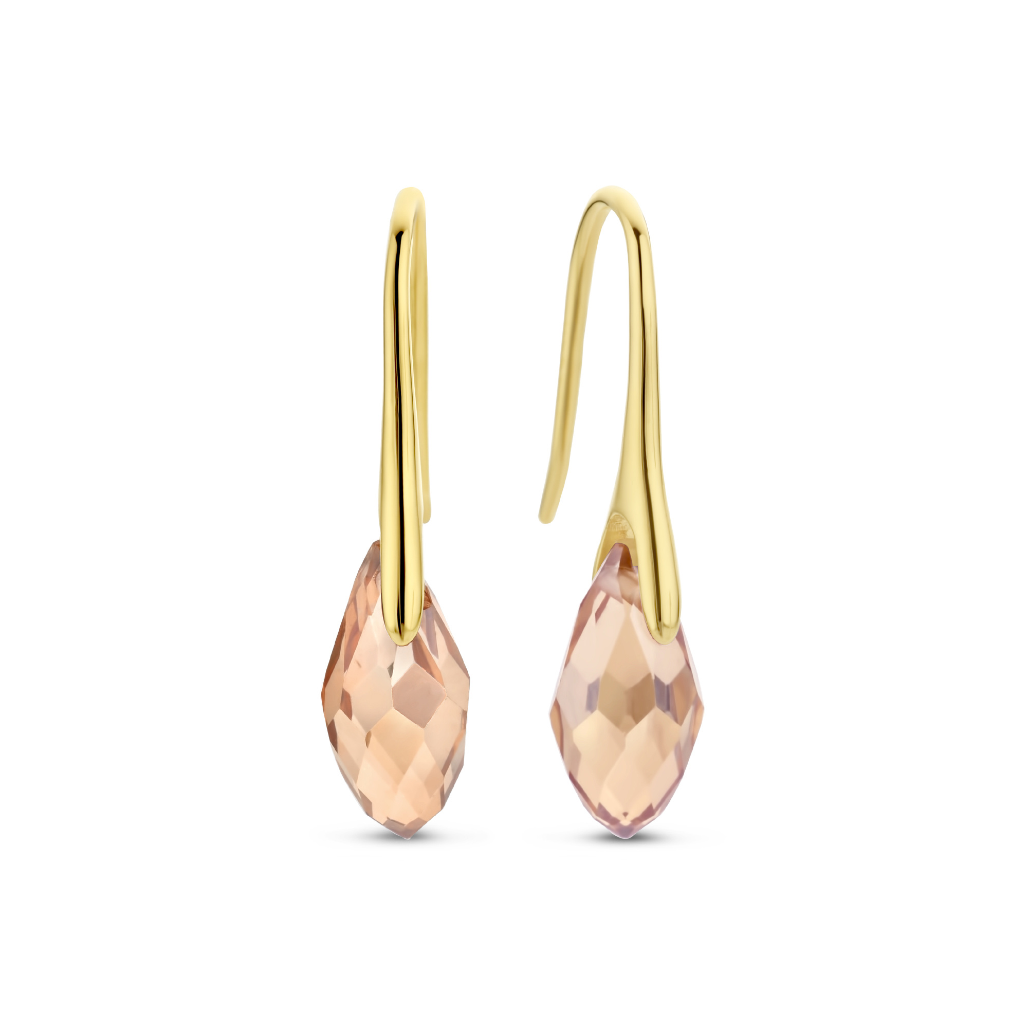925 sterling silver gold plated drop earrings PDM36146 - Parte Di Me