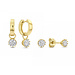 Parte di Me Sorprendimi 925 sterling silver gold plated earrings set with zirconia stones