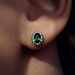 Parte di Me Mia Colore Verdi 925 sterling silver ear studs with green zirconia stone