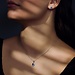 Parte di Me Sorprendimi 925 sterling zilveren ketting en oorknoppen giftset met blauwe zirkonia steen