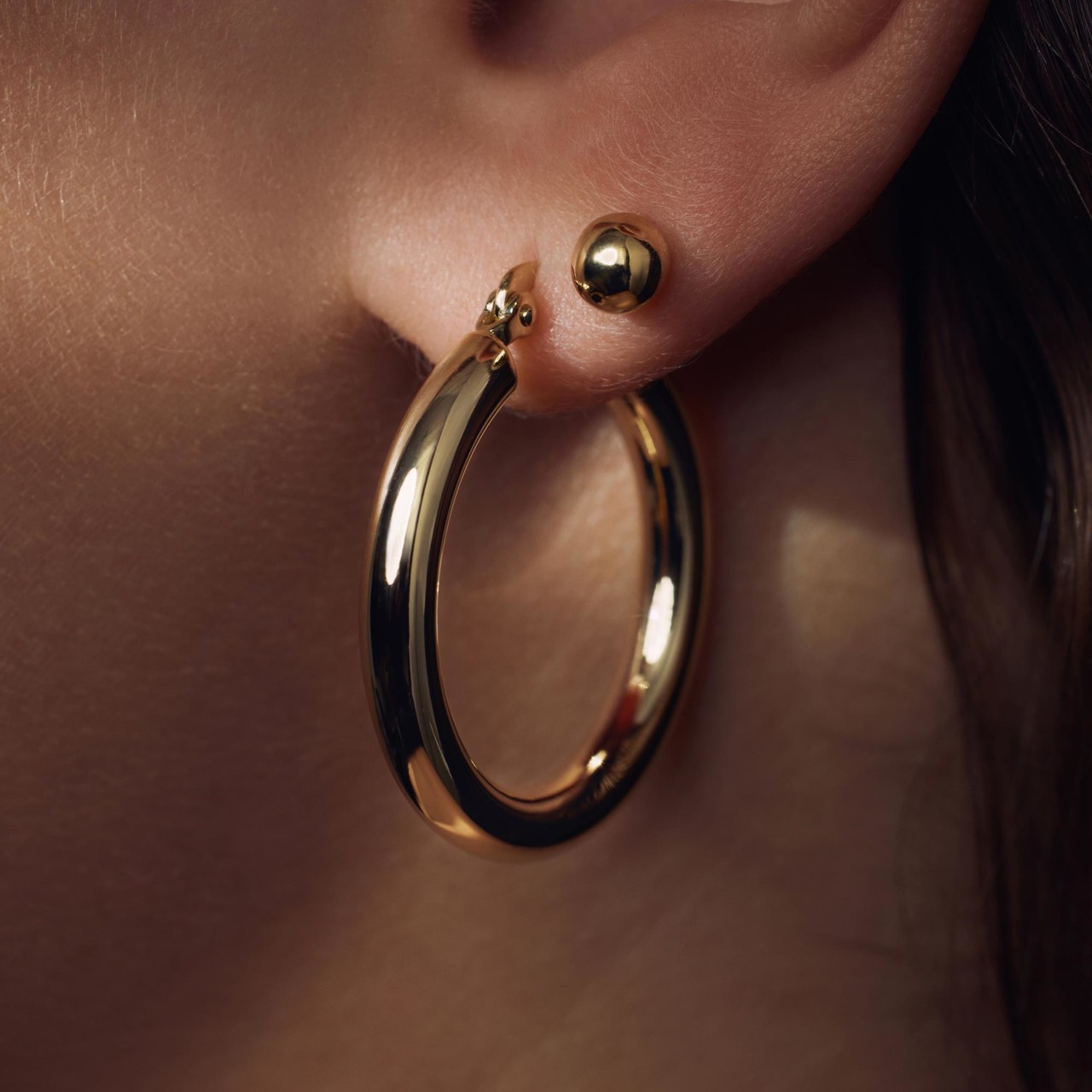 Orecchini Cerchio Argento Sterling 925 T400 - Diamond Cut, Diametro 25-65mm, Per Donna - Foto 3