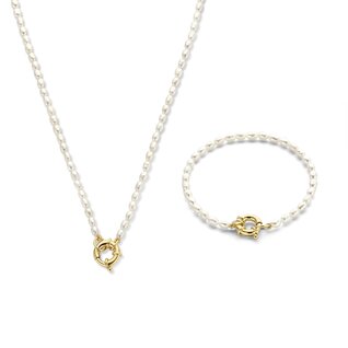 Parte di Me Sorprendimi 925 sterling silver gold plated necklace and bracelet gift set