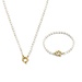 Parte di Me Sorprendimi 925 sterling silver gold plated necklace and bracelet gift set with freshwater pearls