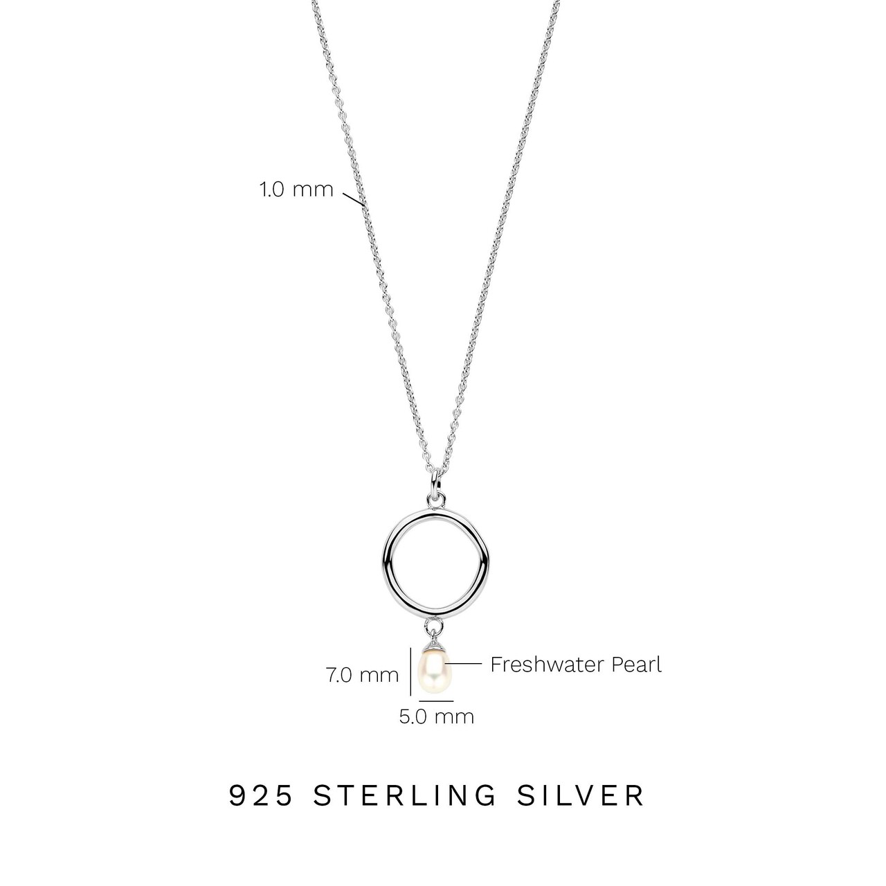 Me sterling - Di necklace PDM34041 Parte 925 silver