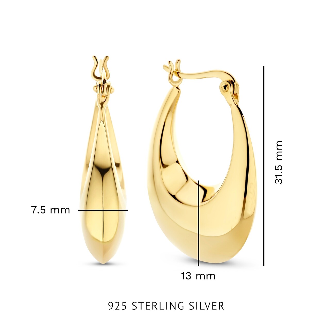 U-Shaped Gold-Plated Hoop Earrings– Christina Greene LLC