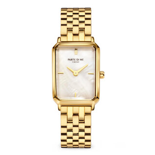 Parte di Me Orologio rectangular ladies watch gold coloured and mother of pearl