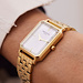 Parte di Me Orologio rectangular ladies watch gold coloured and mother of pearl