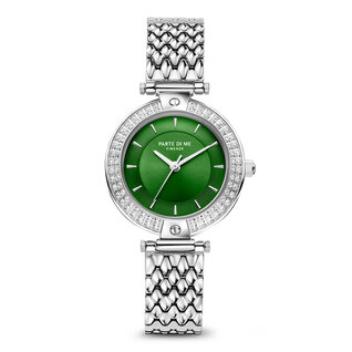 Parte di Me Orologio orologio da donna rotondo color argento e verde
