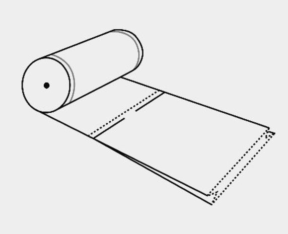 Mevo Geperforeerd – 60 + (2 × 5) cm x 90 cm – 500 stuks