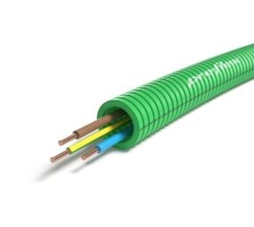 PREFLEX SAFE Preflex safe voorbedrade buis 16mm LS0H groen + draad H07Z1-U 3G2,5mm² rol 50m