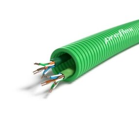 PREFLEX SAFE Preflex safe voorbedrade buis 20mm LS0H groen + data 2 X U/UTP CAT6 rol 100m
