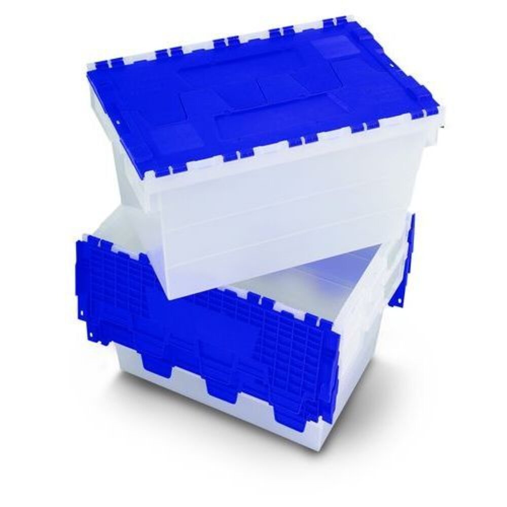 Firma-Gezels Wasbox met dubbel deksel – wit/blauw – 60 liter – stapelbaar Firma-Gezels Wasbox met dubbel deksel – wit/blauw – 60 liter – stapelbaar