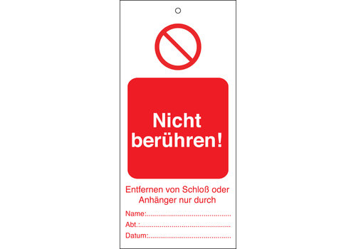 Anhänger - Nicht berühren! 