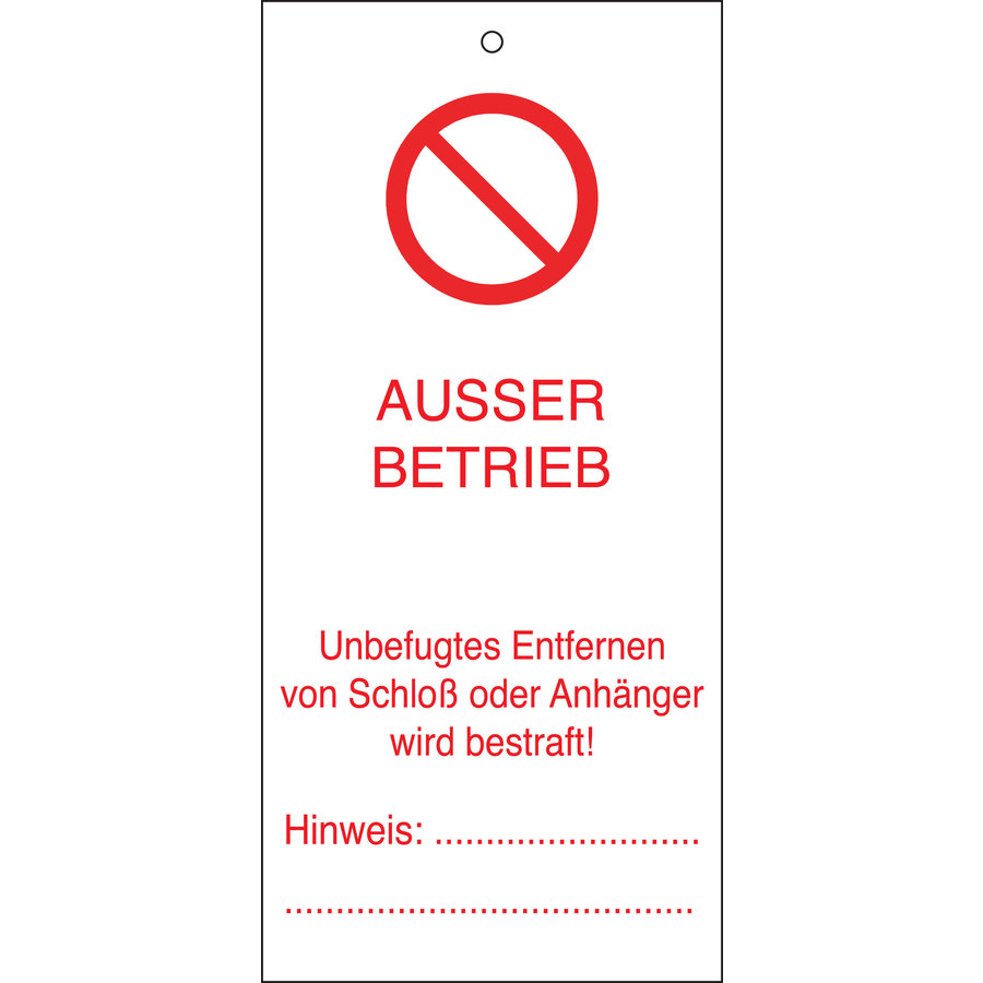 Anhänger Nicht ausschalten! Tagout LoTo | Brady-2