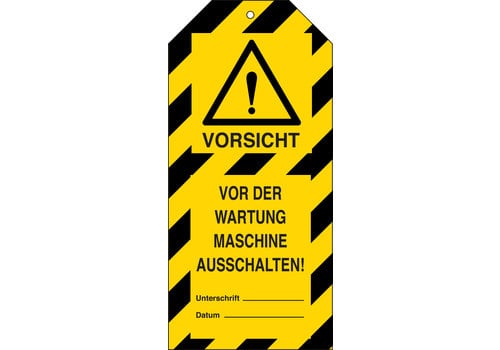 Anhänger - Vor der Wartung Maschine ausschalten 