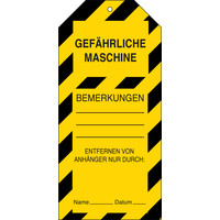 thumb-Anhänger Gefährliche Maschine – Tagout gelb (Brady)-1
