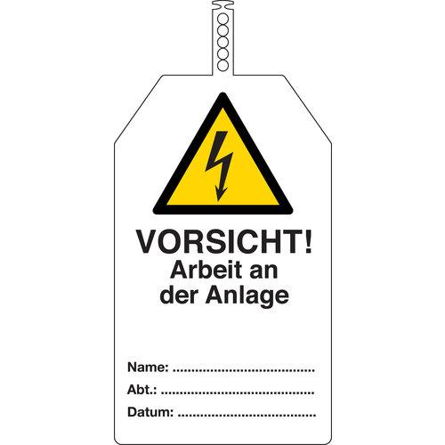 Anhänger - Vorsicht! Arbeit an der Anlage 