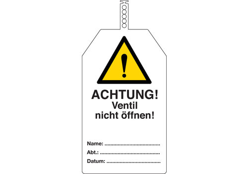 Anhänger - Achtung! Ventil nicht öffnen! 