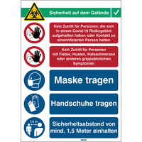 Hinweisschild selbstklebend COVID-19 Empfang 2
