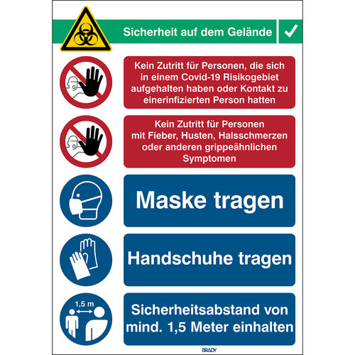 Hinweisschild COVID-19 Empfang 2 
