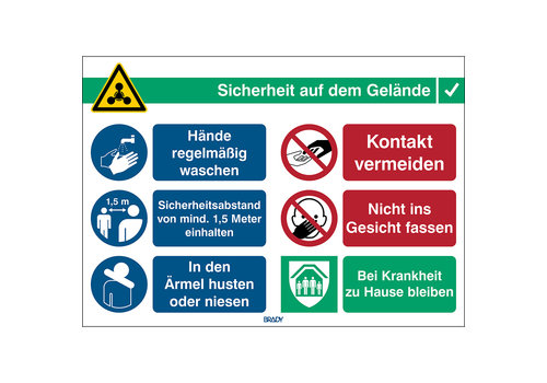 Hinweisschild COVID-19 Sicherheitsregeln 